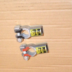 Positive & Negative 4/0 AWG Straight Barrel Top Post Battery Terminal Cable Ends
