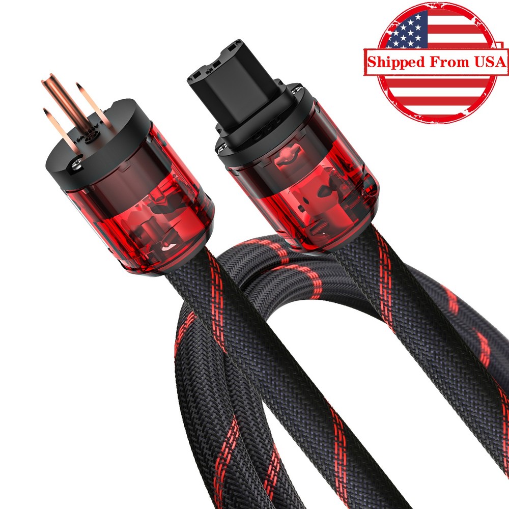 HiFi Audio Power Cable 5N OFC Copper Conductor IEC C15 Female Power Supply Cord