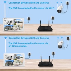 JENNOV Wireless Security Camera System Audio 10CH WIFI NVR 5MP CCTV Kit 1TB HDD