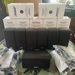 7 Mint Bose Double Cube DoubleShot Speakers 1 Center + 6 Surround Black & Mounts
