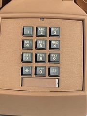 ITT Vintage Rotary Desktop Phone Tan Push Dial