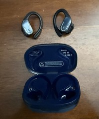 Bluetooth Wireless Ear-Hook In-Ear Earbuds w/ Charging Case Black (Double)