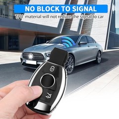 for Mercedes Benz Key Fob Cover, Key Fob Case for Type A A: Black – Silver