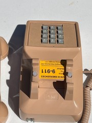 ITT Vintage Rotary Desktop Phone Tan Push Dial