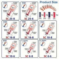 220-Piece SC Ring Terminal Kit – Copper Terminals for Electrical Wiring