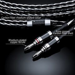 8N OCC HiFi Audio Speaker Wire Silver Plated Speaker Cable Cord & Banana Spade