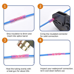 Heat Shrink Butt Splice Wire Connector Insulated Waterproof Crimp Terminals kits