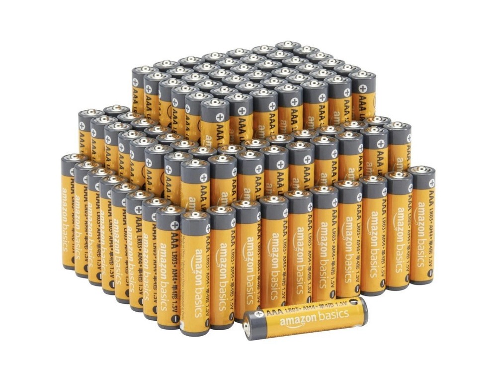🔋 100 Pack Amazon Basics AAA Alkaline High-Performance Batteries, 1.5 Volt 🔋