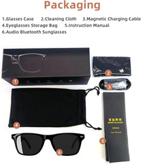 Smart Sunglasses, 5.3 Bluetooth Audio Glasses for Men Women, Remote Photography
