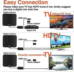 5600 Miles Digital TV Antenna Indoor HDTV Amplified Signal Booster 4K HD 1080P.