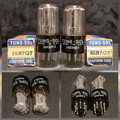 TUNG-SOL 6SN7 GT TUBE 1953 BOXED GRAY PLATES MATCHED SET NIB