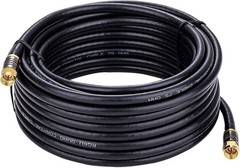 3-Pack Black RG6 Quad Shield Coax Cable 75 Ohm TV Antenna Internet 3ft–100ft Lot