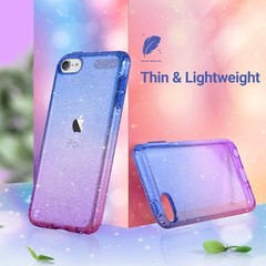 ULAK Clear Gradient Glitter Case for iPod Touch 7th/6th/5th Purple