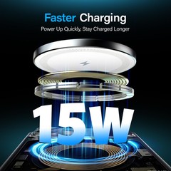 2PK magnetic wireless charger,15W fast charging for iphone 17/16/15/14 series