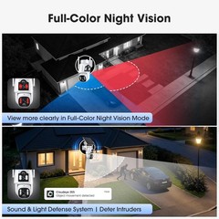 Dual Lens Solar Security Camera System Home Wireless Outdoor 4PC 10CH NVR 500GB