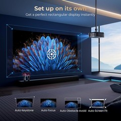 4K Support Projector WiFi6 Bluetooth NetfIix DoIby Auto Focus 1080p Home Theater
