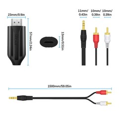 HDMI ARC to 3.5mm RCA Audio Extractor Converter Cable Adapter for TV Plug & Play