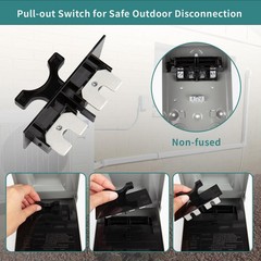 60Amp Pull Out Disconnect 2 Pole 3 Wire Metal Box for AC Units
