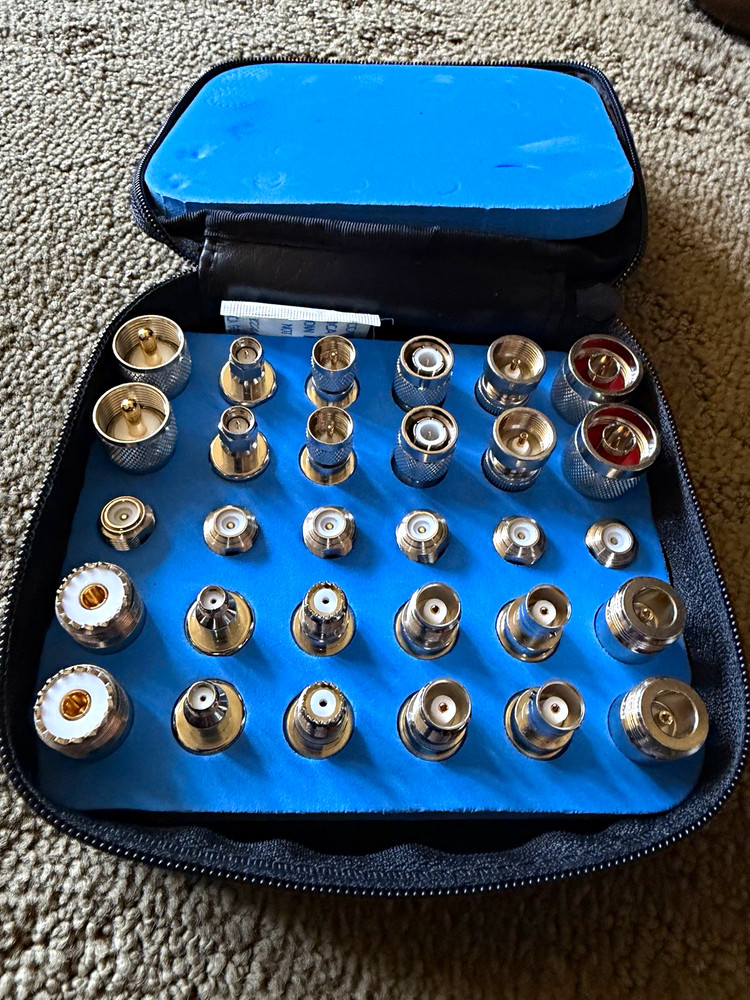 Coaxial BNC to BNC 1:1 Adapter Set Assortment Kit w/ Zip Case, Mixed