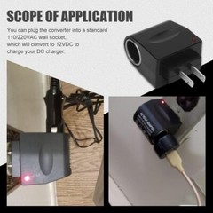 100-240V AC To 12V DC Car Cigarette Lighter Socket Power Adapter Converter LOT