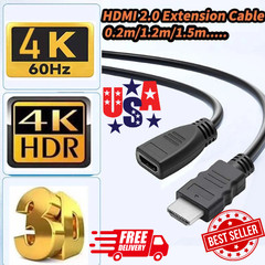 HDMI Extension Cable 4K 60Hz Male to Female HDMI 2.0 HDR Adapter Cord