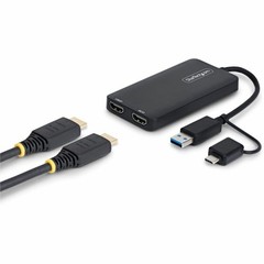StarTech USB to Dual HDMI Adapter, USB-A or USB-C to 2x HDMI Converter [1x 4K30,