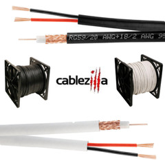 RG59 Siamese Coax Cable 20AWG 18/2 CCTV Security Camera Wire 250ft 500ft 1000ft