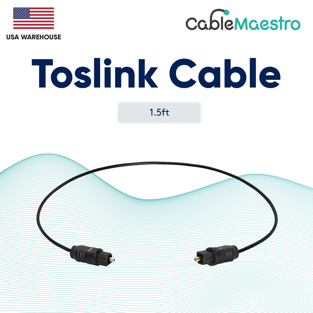 Fiber Optical Digital TOSLink S/PDIF Audio Cable 1.5ft 3ft 6ft 12ft 25ft 50ft