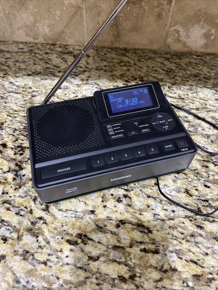 Sangean CL-100 Public Alert NOAA Weather Radio Clock – Tested & Working!