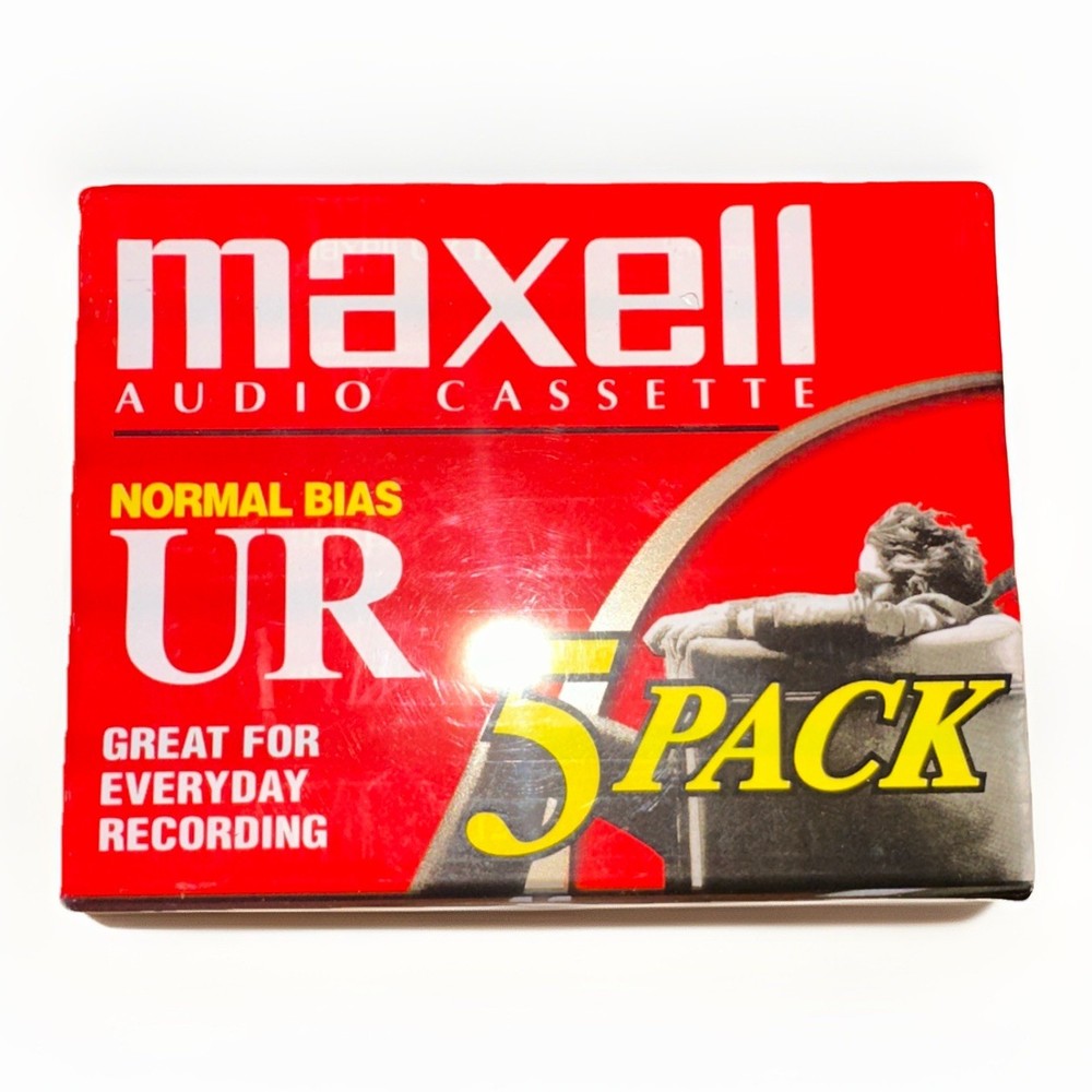 Maxell UR 120 Audio Cassette Tape 5 Pack Sealed Normal Bias Vintage Blank 90’s