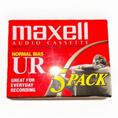 Maxell UR 120 Audio Cassette Tape 5 Pack Sealed Normal Bias Vintage Blank 90’s