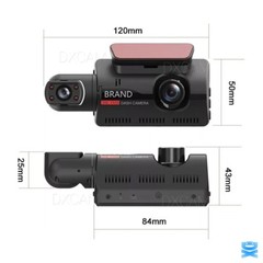 Dash Cam Dual Lens HD 1080P Car DVR Video Recorder G-Sensor Front Inside Camera