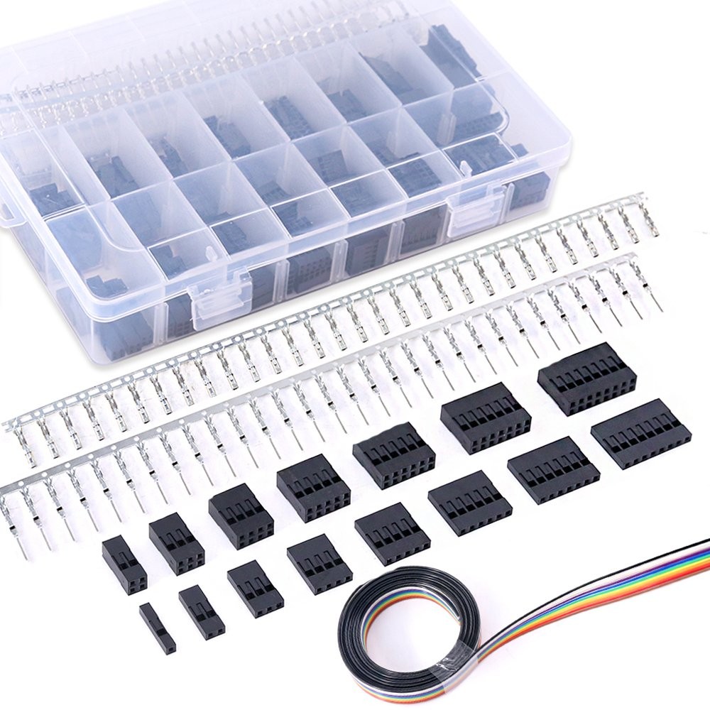 700Pcs 2.54mm 1/2/3/4/5/6/7/8 Plug Connector Housing and Male/Female Pin Conn…
