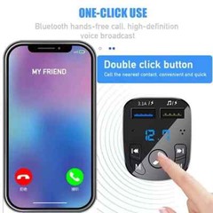 Bluetooth 5.0 Car Wireless FM Transmitter Adapter For 2USB PD Charger AUX