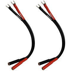 CESS-083 Female Banana Jack to Spade Plug for Speaker Cable (Small Spade)