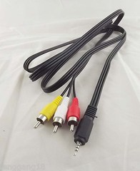 2.5mm Mini Stereo Aux Plug To 3 RCA Male Adapter AV Audio Video Cable 1.5m (US)
