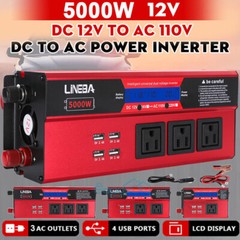 5000W Convertidor 12V A 110V / 24V A 110V Para Carro Auto inversor de corriente