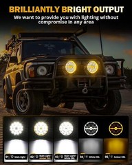 Auxbeam RAY-L Series 7 Inch Round LED Driving Light White/Amber DRL 240W