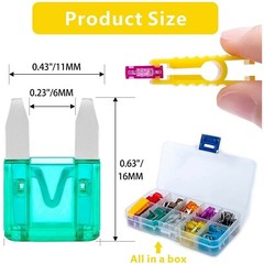 120pcs Mini Blade Fuse Assortment Auto Car Motorcycle SUV Fuses Kit APM ATM UTV