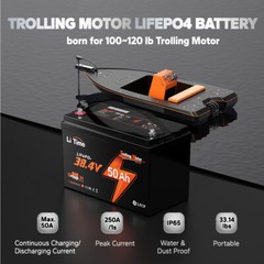 LiTime 36V 50Ah Group 31 Lithium LiFePO4 Battery for Trolling Motor-Refurbished