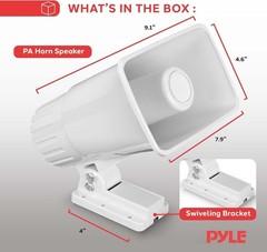 Pyle Indoor/Outdoor PA Horn Speaker – 8” Portable PA Speaker 8 Ohms & 65W