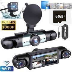 360° 4 Channel 1080P Car Dash Cam Front Rear Inside Left Right +Camera +Wifi US