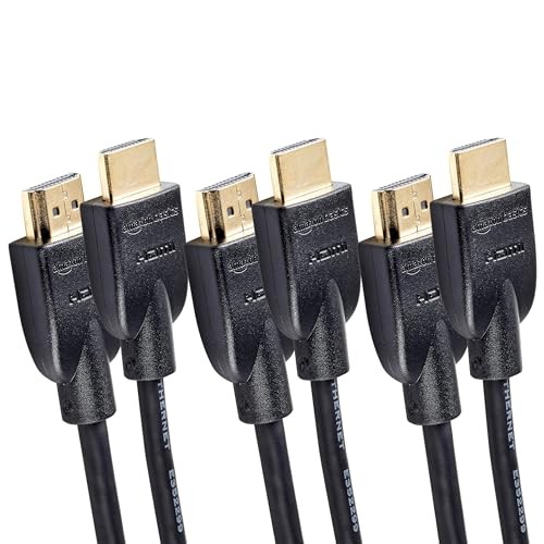 AMAZON BASICS HDMI CABLE 3PACK 10FT 4K@60HZ HIGH-SPEED 4K HDMI 2.0 CORD – BLACK