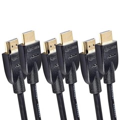 AMAZON BASICS HDMI CABLE 3PACK 10FT 4K@60HZ HIGH-SPEED 4K HDMI 2.0 CORD – BLACK