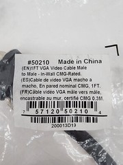 1 Foot VGA Video Cable Male to Male Compact End In Wall Capable C2G 50210