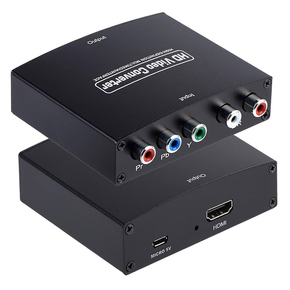 YPbPr to HDMI Converter, Component HDMI, RGB Converter Black