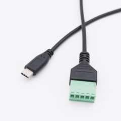 USB 3.1 Type-C Male to 5 Pin Screw Terminal Connector Shield Adapter Cable 30cm