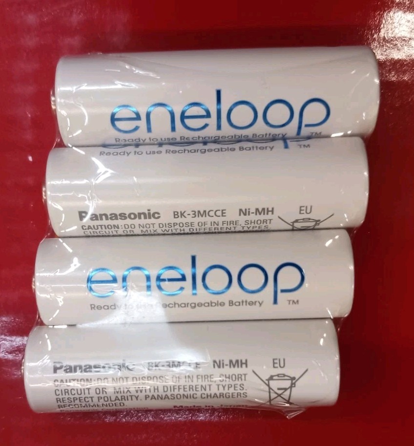 Panasonic Eneloop AA 4 BK-3MCCE min 1900 maH Rechargeable Batteries USA SELLER