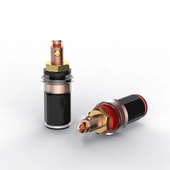 4Pcs Red Copper Plated Speaker Binding Post HiFi Banana Female Terminal Adapter