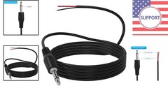 6ft Braided 3.5mm Male Jack to Bare Wire Audio Cable – Ideal for Amateurs
